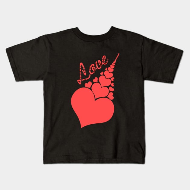 Trailing shooting love hearts arrow stream Kids T-Shirt by ownedandloved